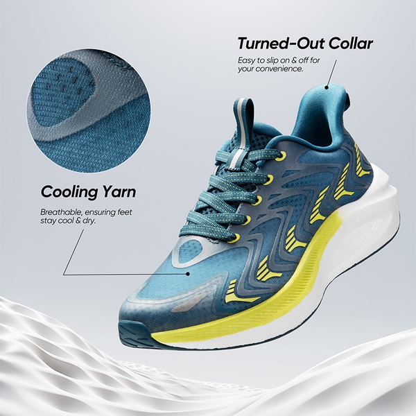 [FlyLife] Men's Lightweight Running Sneakers - BLUE/GREEN - 4